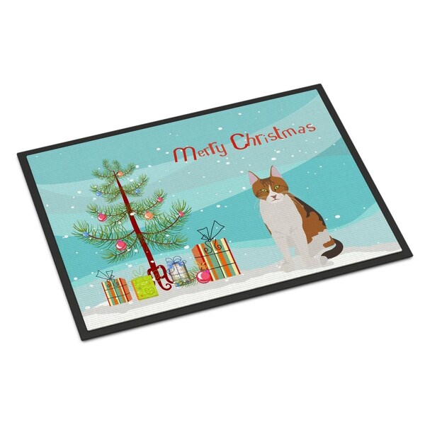 Carolines Treasures 24 x 36 in. Aegean Cat Merry Christmas Indoor or Outdoor Mat CK4740JMAT - main